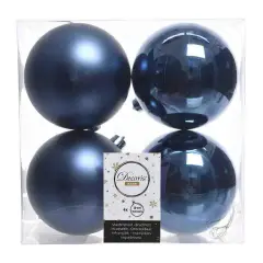 Box 4 Sfere di Natale - Diametro 10 cm - Night Blue