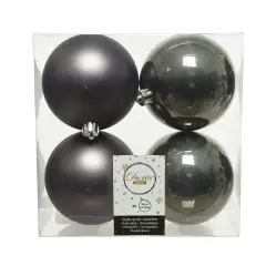Box 4 Sfere di Natale - Diametro 10 cm - Warm Grey