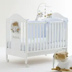 PUCCIO LETTINO BABY BIANCO CON ORSO AZZURRO