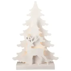 Silhouette Albero di Natale Bianco con Renna