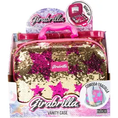 Girabrilla Valigetta Make Up Oro Con Stelle Fuxia