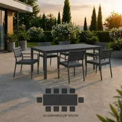 Tavolo Palm Beach Antracite Allungabile  CM.165/225