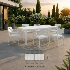 Tavolo Palm Beach Bianco Allungabile cm  165/225