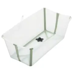 Stokke Flexi Bath Vaschetta Verde Trasparente con Tappo Termosensibile
