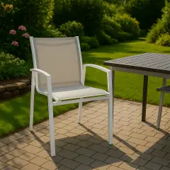 Sedia Hilla con Braccioli Bianco Cloud - Bizzotto