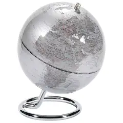 Mini-Mappamondo Galileo Silver - Diametro 135mm / Altezza 170mm