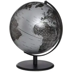 Mappamondo Planet Pluto Silver – Diametro 25 cm / Altezza 30 cm