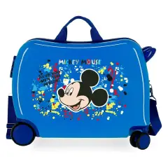 Valigia Disney Mickey Colour Mayhem Blu - Trolley da Viaggio Cavalcabile