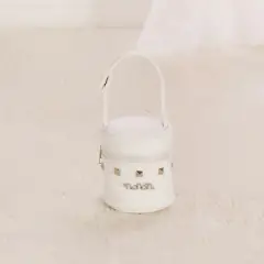 Portaciuccio Colette Borchiato Bianco in Ecopelle