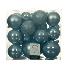 Box 26 Sfere di Natale - Diametro 6, 8 e 10 cm - Misty Blue