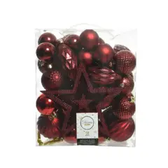 Box 50 Sfere di Natale - Diametro 8 cm - Oxblood