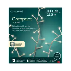 Luci di Natale Lumineo Compact - 1000 Led Bianco caldo - Filo Trasparente da 22,5 metri