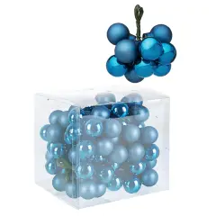 Mazzo 10 Sfere 20mm Azzurro Lucido-Opaco Assortito – Natale Naturale e Brillante
