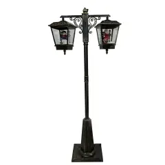 Lanterna Snowing Doppia Nero/ Oro Led Adattatore Incluso