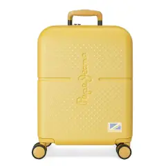 Pepe Jeans Trolley Abs 55cm Espandibile 4 Ruote Laila Ocra