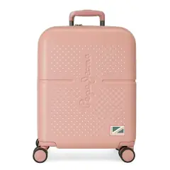 Pepe Jeans Trolley Abs 55cm. Espandibile 4 Ruote Laila Rosa Claro