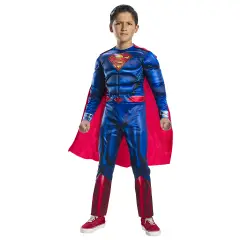 Costume Superman Black Line Deluxe per Bambini - Taglia L 8/10 anni