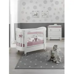 Erbesi Lettino Tato ovale Bianco Rosa con plexiglass