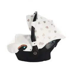 SEGGIOLINO AUTO JUNAMA GLOW PELLE BIANCO/ORO ROSA