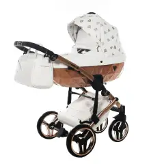 JUNAMA DIAMOND GLOW V2 2 IN 1 PELLE BIANCO NAVICELLA ROSA SATINATO TELAIO ORO ROSA