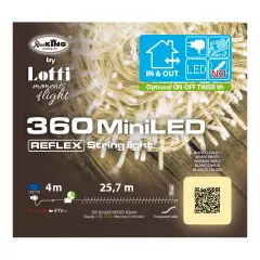 Catena Luminosa 360 MiniLED Bianco Caldo 25,7 m con Timer