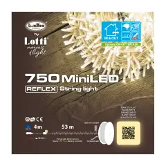 Luci di Natale Lotti - Catena 750 Mini Led Bianco Caldo - Filo Trasparente da 53 metri