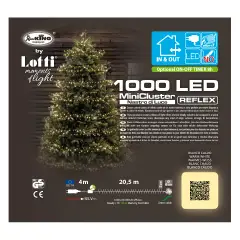 Luci di Natale Lotti - Catena 1000 Led Bianco Caldo - Filo Verde da 20,5 metri