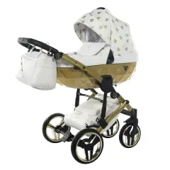 Junama Diamond Glow 2 in 1 V2 Pelle Bianco Navicella Oro Satinato Telaio Oro Gio