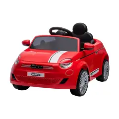 Auto Elettrica per Bambini Fiat 500e 12V con Radiocomando Rossa