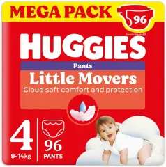 Pannolini Huggies lLittle Movers Megapack - Taglia 4 - 9-14 Kg - 96 Pezzi