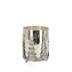 Porta Candela Vetro Parky Oro H14