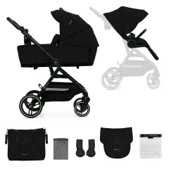 Passeggino 2 In1 Yoxi Pure Black Kinderkraft