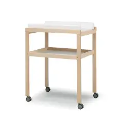 Fasciatoio in Legno Naturale Collezione Mini – Con Ruote e Materassino Incluso