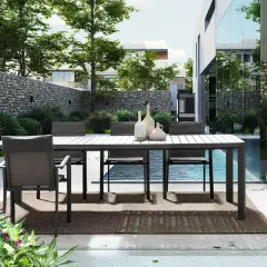 Tavolo Allungabile Kiplin 180-240×100 Antracite In Alluminio