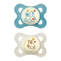 Succhietto Night Silicone Circular PP 2 Pezzi, 2-6 Mesi Bambino