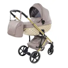Trio Antes Baby Bubble Dark Beige/Gold Navicella Satin Telaio Gold