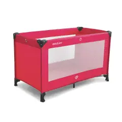 Lettino da Viaggio Basic Rosso, Pieghevole con Borsa per il Trasporto • 74x65x125 cm