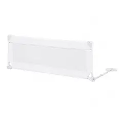 Barriera Sponda da Letto Pieghevole con Borsa di Trasporto, Bianca 150 cm