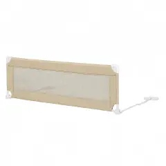 Barriera Sponda da Letto Pieghevole con Borsa di Trasporto, Sabbia 150 cm