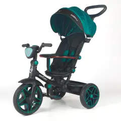 Triciclo Evolutivo 4-in-1 Moov-LX GioJoy by Giodicart – Telaio Nero e Rivestimenti Verde