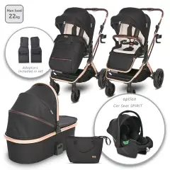 Passeggino Glory 2in1 Nero Lorelli