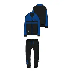 Pigiama Tuta Garzata Blu Royal Kids Con Zip Intera Inter 4/5 Anni