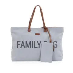 Family Bag Borsa Weekend In Tela Grigio Chiaro