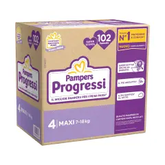 Pannolini Pampers Progressi Pentapack - Taglia 4 - 7-18 Kg - 102 Pezzi