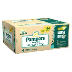 Pannolini Pampers Baby Dry EsaPack - Taglia 4 - 7-18 Kg - 144 Pezzi Babydry
