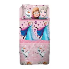 Set Lenzuolo Letto Singolo Frozen Rosa -  100% Cotone