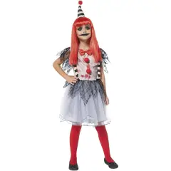 Costume Clown Insanguinato per Bambine - Taglia L - 11/13 Anni