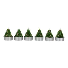 Set di 6 Portacandele Albero di Natale
