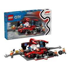 Lego City Formula 1 Pitstop e Meccanici con Monoposto Ferrari F1 60443