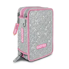 Giotto Shiny Astuccio 3 Zip Glitter Pink